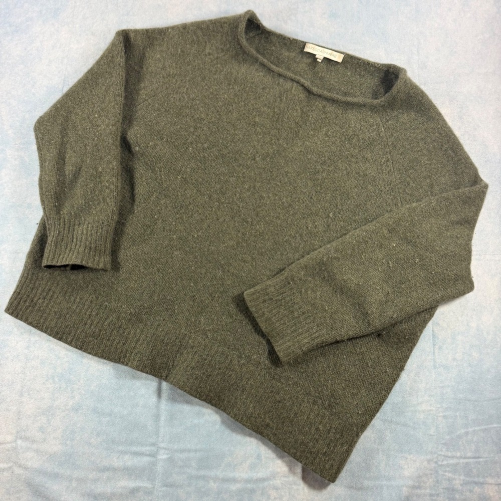 NAKEDCASHMERE Sweater Womens S Green Excellent 100% Cashmere Boat Neck Boxy